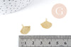 Pendentif estampe filigrane feuille Gingko acier doré 201 inoxydable 14.5mm, x2, (G8934)