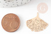 Pendentif estampe filigrane feuille gingko laiton doré, 25mm, x2 (G3694)