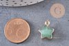 Pendentif étoile aventurine naturelle facette laiton doré 17mm, x1 (G3947)