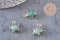 Pendentif étoile aventurine naturelle facette laiton doré 17mm, x1 (G3947)