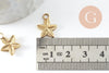 Pendentif étoile de mer acier 304 inoxydable doré IP 15.5mm, x2 (G9855)