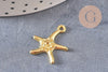 Pendentif étoile de mer zamac doré 22mm, x10 (G10545)