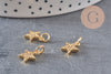 Pendentif étoile doré cristal zircon, pendentif doré,porte-bonheur,laiton dore,bijou constellation,11.5mm, x1 (G4062)
