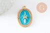 Pendentif étoile du nord zircons laiton doré 18k 25.5mm, sans nickel, création de bijoux, pendentif chanceux, x1 (G5959)