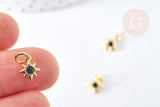 Pendentif étoile laiton doré 18K cristal zircon bleu 10mm,création bijou constellation,x1 G8440