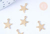 Pendentif étoile laiton doré, connecteurs laiton, pendentif géométrique ,10.5mm x 10 (G3708)