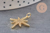 Pendentif étoile laiton doré cristal zircon 25mm, x1 (G0476)