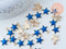 Pendentif étoile zamac doré résine bleue 15mm,pendentif doré pour création de bijoux,x5 G6104