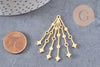 Pendentif étoiles acier 304 inoxydable doré 43.5mm, x1 (G6164)
