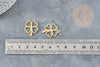 Pendentif évidé trèfle en acier 304 doré inoxydable 23mm, un bijou en acier hypoallergénique, x1 (G4831)