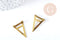 Pendentif fantaisie triangle laiton brut doré 26mm, fabrication de bijoux x2 G8317