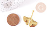 Pendentif feuille de Gingko laiton brut 29mm, fourniture pour création bijoux x2 (G9228)