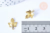 Pendentif feuille érable relief laiton brut 15x12mm, x5 (G6551)