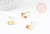 Pendentif feuille gingko laiton doré 18K 20mm,breloque laiton feuille Gingko, x1 G3811