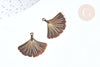 Pendentif feuille gingko laiton doré 22mm,sans nickel, création bijoux nature, x2 G8069