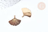 Pendentif feuille gingko laiton doré 22mm,sans nickel, création bijoux nature, x2 G8069