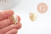 Pendentif feuille laiton, breloque laiton brut, bijou laiton,feuille monstera, bijoux,pendentif laiton brut,,22mm, x2 (G0912)