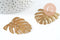 Pendentif feuille laiton,fourniture bijou,breloque laiton brut,bijou laiton,feuille monstera 45mm, x1 (G0917)