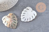 Pendentif feuille nacre naturelle monstera 47-48mm, x1 (G2624)