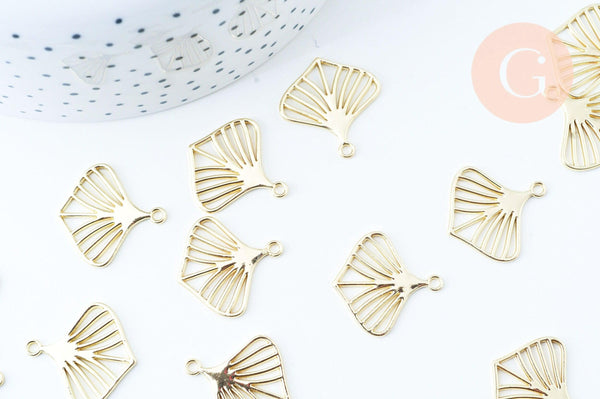 Pendentif feuille zamac doré 23mm,sans nickel,création bijoux nature x1 G6082