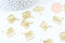 Pendentif feuille zamac doré 23mm,sans nickel,création bijoux nature x1 G6082