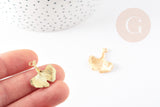 Pendentif feuilles gingko laiton doré 18K 22mm,breloque création bijoux dorés x1 G4848