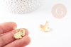 Pendentif feuilles gingko laiton doré 18K 22mm,breloque création bijoux dorés x1 G4848