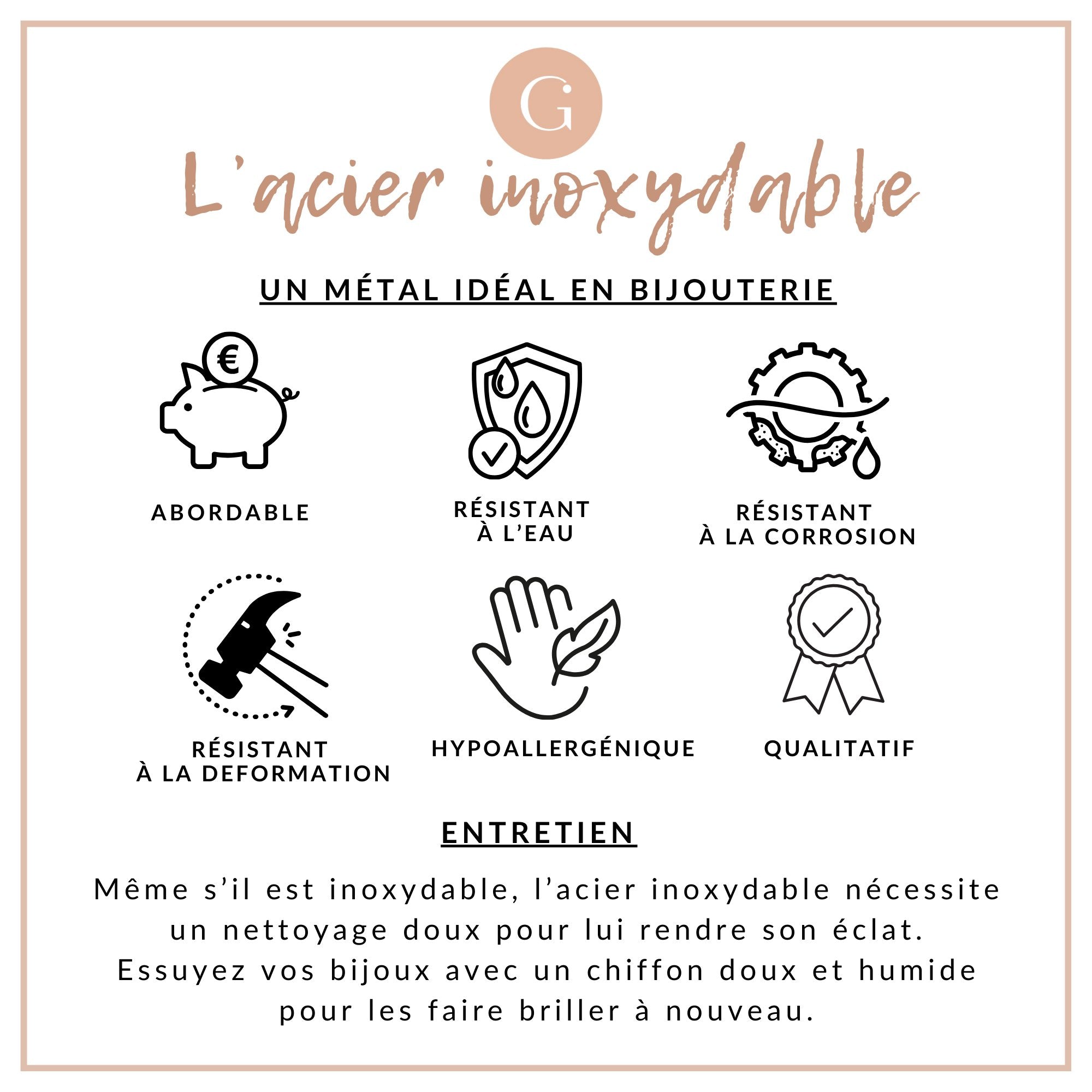 Bague coeur acier 304 inoxydable doré IP Taille 57, x1 VALIDE