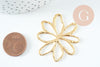 Pendentif fleur acier 304 inoxydable doré IP 42.5mm, x1 (G10735)