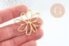 Pendentif fleur acier 304 inoxydable doré IP 42.5mm, x1 (G10735)