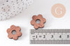 Pendentif fleur en bois brut contreplaqué 20mm, x6 (G10530)