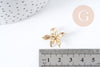 Pendentif fleur laiton doré 18K 19.5mm, fabrication de bijoux fantaisie x1 G8965