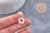 Pendentif fleur nacre blanche naturelle 13.5mm, x2 (G10087)