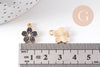 Pendentif fleur zamac doré émail noir 12mm, x5 (G6109)