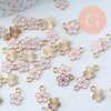 Pendentif fleur zamac doré émail rose 12mm, x5 (G6193)