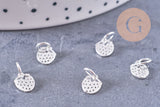 Pendentif fraise argent massif 925 8mm, x1 (G10702)