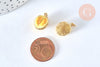 Pendentif fruit durian laiton doré 18K émail jaune 17mm,pendentif fruit , x1 G6823