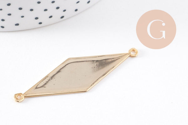 Pendentif géométrique texturé laiton doré 16K,pendentif doré pour création bijoux DIY, x1 (G8930)