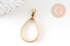 Pendentif goutte acier 304 inoxydable doré sans fond 28mm, x1 (G10794)