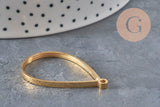 34mm Gold Plated 304 Stainless Steel Open-back Teardrop Pendant, x1 (G11248)