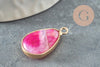 Pendentif goutte agate naturelle rose 23.5mm, x1 (G4510)