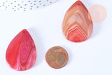 Pendentif goutte agate naturelle rose 40-44mm pendentif pierre agate naturelle ,bijoux en pierre naturelle, x1 (G8384)