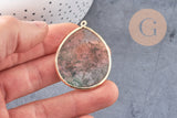Pendentif goutte agate verte mousse,pendentif bijoux, pendentif agate,pendentif pierre, agate naturelle,agate mousse,41mm, x1 G3291