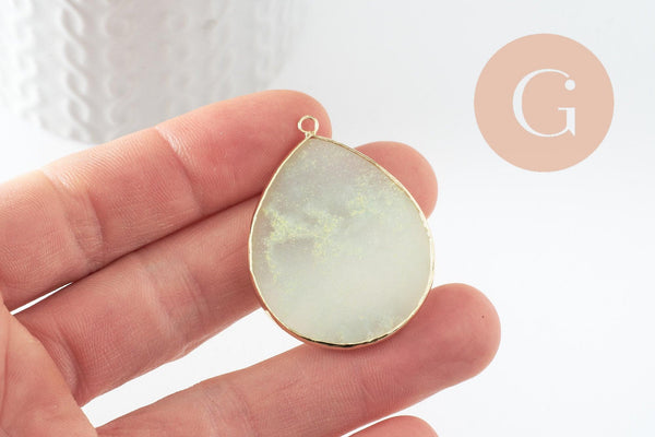 Pendentif goutte amazonite naturelle 41mm, x1 (G2638)