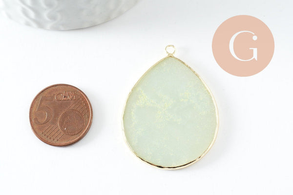Pendentif goutte amazonite naturelle 41mm, x1 (G2638)