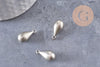 Pendentif goutte argenté, Pendentif argenté zamac, breloque argent,goutte argent,17mm, x1 (G1647)