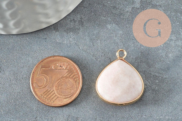 Pendentif goutte aventurine rose,pendentif pierre,bijou pierre aventurine naturel,pendentif aventurine,23mm, x1 G1952