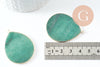 Pendentif goutte aventurine verte naturelle laiton doré 44mm, x1 (G9837)