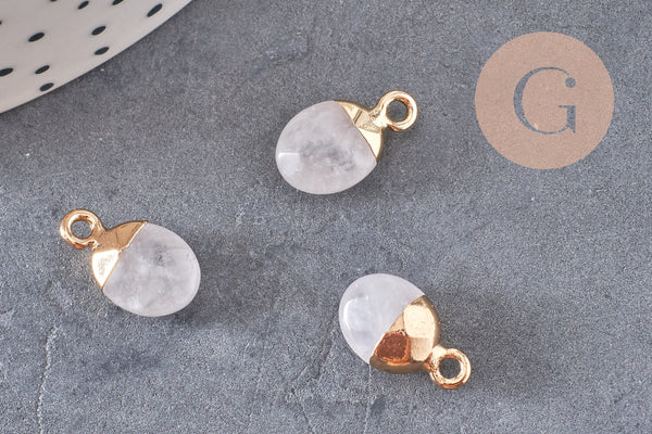 Pendentif goutte cristal de roche,pendentif bijoux,pendentif pierre,quartz naturel,pendentif cristal de roche,14mm,x 2,G2644