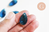 Pendentif goutte cristal facetté bleu 22mm, x1 (G6362)